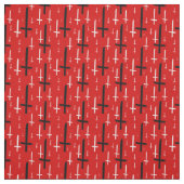 upside down inverted cross red black ファブリック (見本)