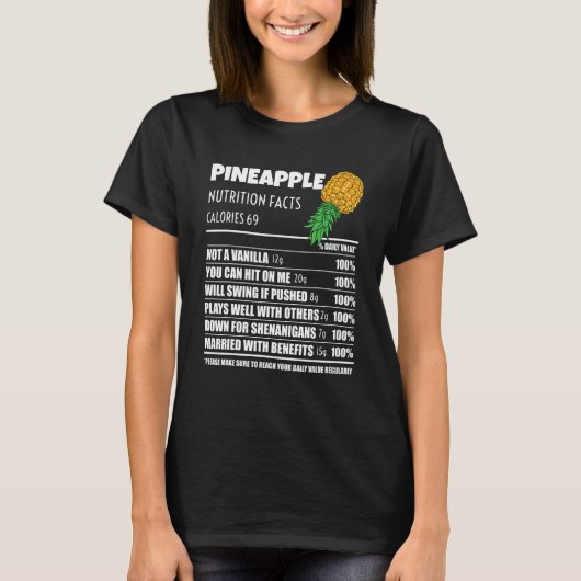 Upside Down Pineapple Pineapple Nutrition Facts Sw Tシャツ (正面)