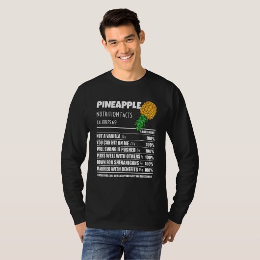 Upside Down Pineapple Pineapple Nutrition Facts Sw Tシャツ (正面フル)