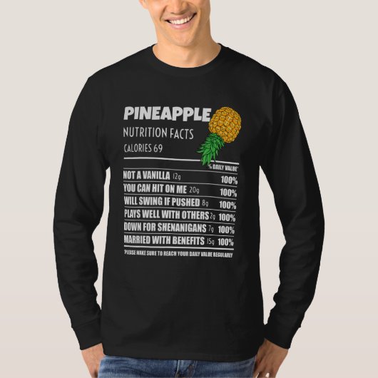 Upside Down Pineapple Pineapple Nutrition Facts Sw Tシャツ (正面)