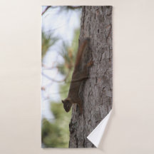 Upside Down Squirrel Bath Towel