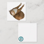 Upside-Down Sunshine Cat ノートカード (正面/裏面)