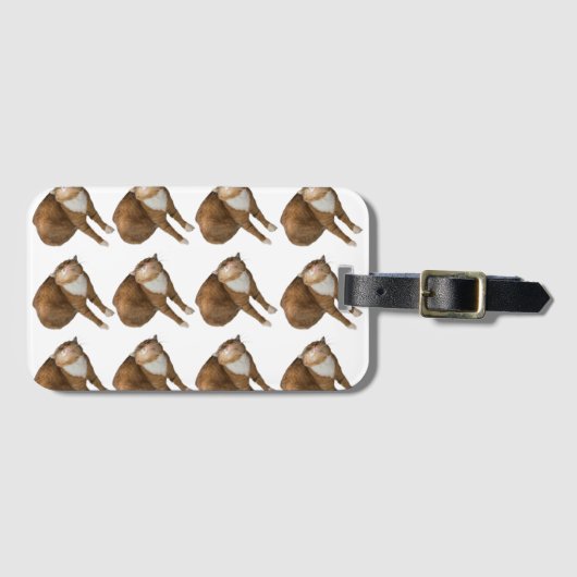 Upside-Down Sunshine Cat ラゲッジタグ (正面横)