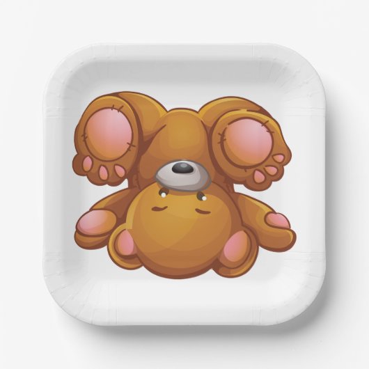 Upside Down Teddy Bear ペーパープレート (正面)