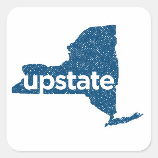 upstate.ヴィンテージブルーバッジステッカー スクエアシール
