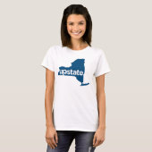upstate。 流れのニューヨークの地図のティー tシャツ (正面フル)