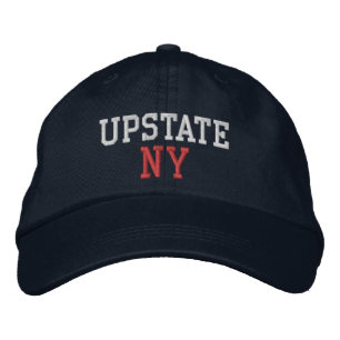 UPSTATE NY WhiteとRed on Navy Blue 刺繍入りキャップ
