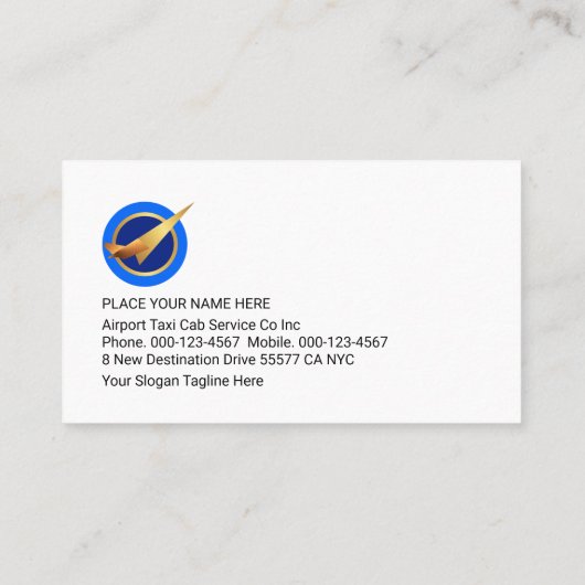 Upwards Airlift Plane Flying Airport 名刺 (裏面)