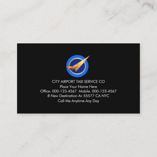 Upwards Sky Arrows Airport Plane Runway 名刺 (裏面)