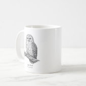 Ural Owl Black & White Coffee Mug コーヒーマグカップ (正面左)