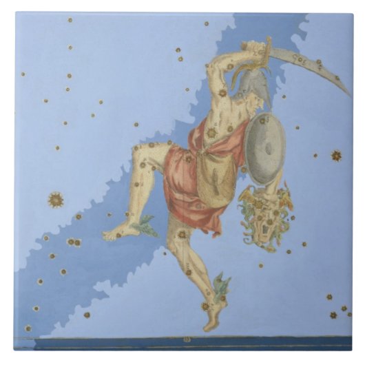 「Uranometriaからのクラゲの頭部とのPerseus、 タイル (正面)