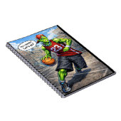 Urban Alien Basketball Player - Comic Style Art ノートブック (右側)