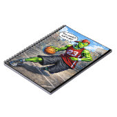 Urban Alien Basketball Player - Comic Style Art ノートブック (左側)