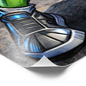 Urban Alien Basketball Player - Comic Style Art フォトプリント (角)