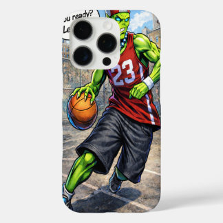 Urban Alien Basketball Player - Comic Style Art iPhone 16 Proケース