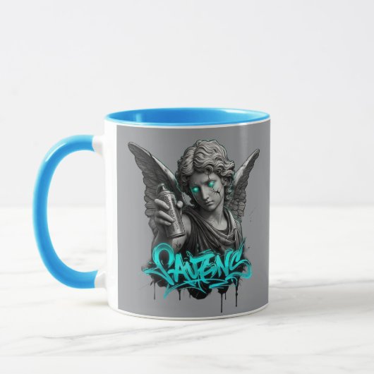 Urban Angel Graffiti Mug – Broken Statue Street Ar マグカップ (左)