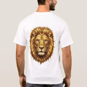 Urban Anime Boy with Golden Lion Back Print Tee Tシャツ (裏面)