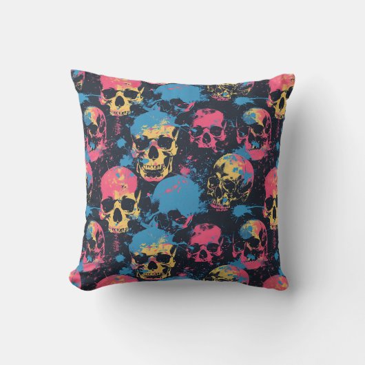 Urban Art Skull Pillow Design A46 クッション (正面)