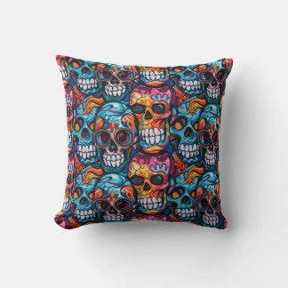Urban Art Skull Pillow Design A56 クッション