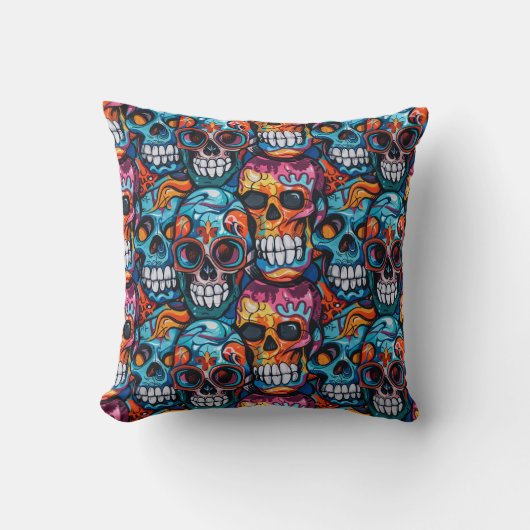 Urban Art Skull Pillow Design A56 クッション (正面)