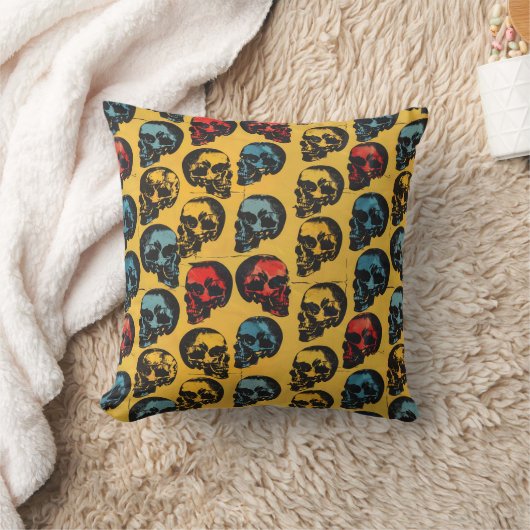 Urban Art Skull Pillow Design, Cojín B46 クッション (ブランケット)
