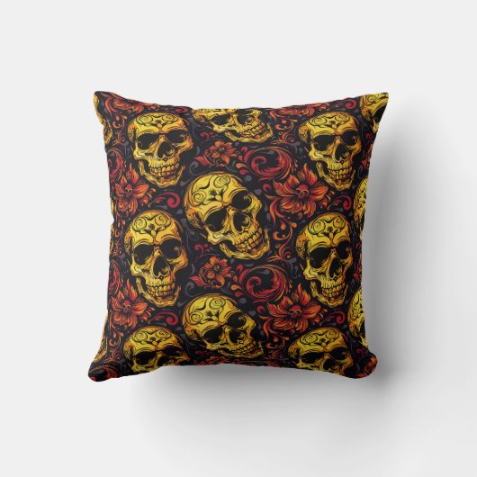 Urban Art Skull Pillow Design, Cojín B48 クッション (裏面)