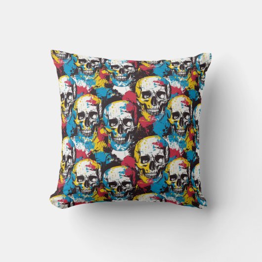 Urban Art Skull Pillow Design, Cojín B53 クッション (正面)
