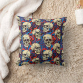 Urban Art Skull Pillow Design, Cojín B54 クッション (ブランケット)