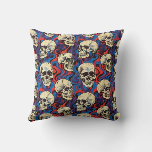 Urban Art Skull Pillow Design, Cojín B54 クッション (裏面)