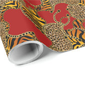 Urban Baroque Gold Chains Animal Print ラッピングペーパー (ロールコーナー)