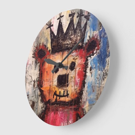 Urban Bear King GRAFFITI ラージ壁時計 (傾斜)