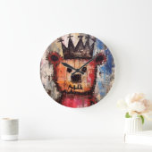 Urban Bear King GRAFFITI ラージ壁時計 (ホーム)