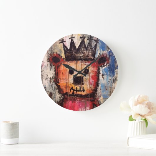 Urban Bear King GRAFFITI ラージ壁時計 (ホーム)