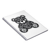 Urban Black & White Bear Spiral Notebook ノートブック (右側)
