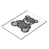 Urban Black & White Bear Spiral Notebook ノートブック (左側)