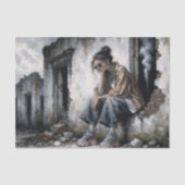 Urban Bohemian Woman Neutral Tones decoupage 薄葉紙 (正面)