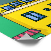 Urban Brazilian favela:カラフル背景。 ポスター (角)