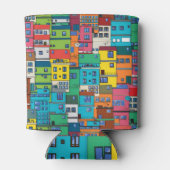 Urban Brazilian favela:カラフル背景。 缶クーラー (裏面)