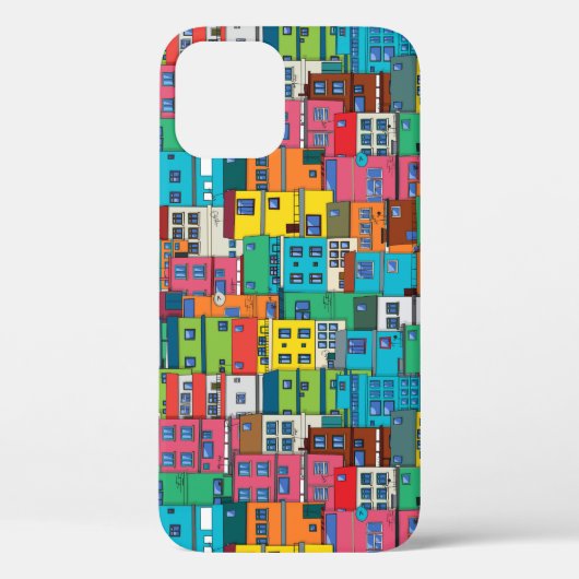 Urban Brazilian favela:カラフル背景。 Case-Mate iPhoneケース (裏面)