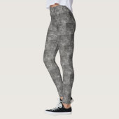 Urban Brick Wall Texture Cool Grey Pattern レギンス (左)