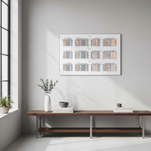 Urban Building Blueprint Wall Art Poster ポスター