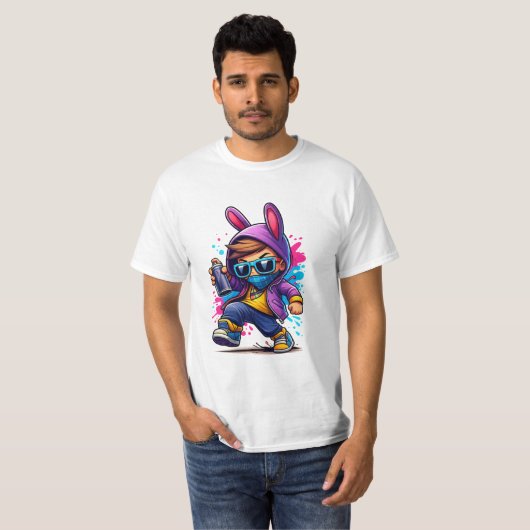 Urban Bunny Graffiti Kid Tシャツ (正面フル)