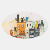 “Urban Cats in the Heights” 楕円形シール (正面)