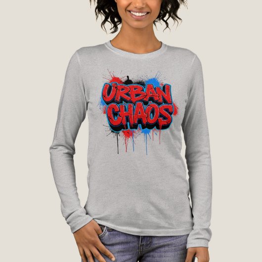 Urban Chaos – Graffiti Street Art T-Shirt トライブレンドTシャツ (正面)