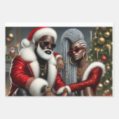 Urban Chic Santa Wrapping Paper Sheets ラッピングペーパーシート (正面3)
