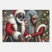 Urban Chic Santa Wrapping Paper Sheets ラッピングペーパーシート (正面2)
