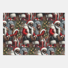 Urban Chic Santa Wrapping Paper Sheets ラッピングペーパーシート
