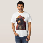 Urban Chimp – Cool Chimpanzee with Hoodie and Gold Tシャツ (正面フル)