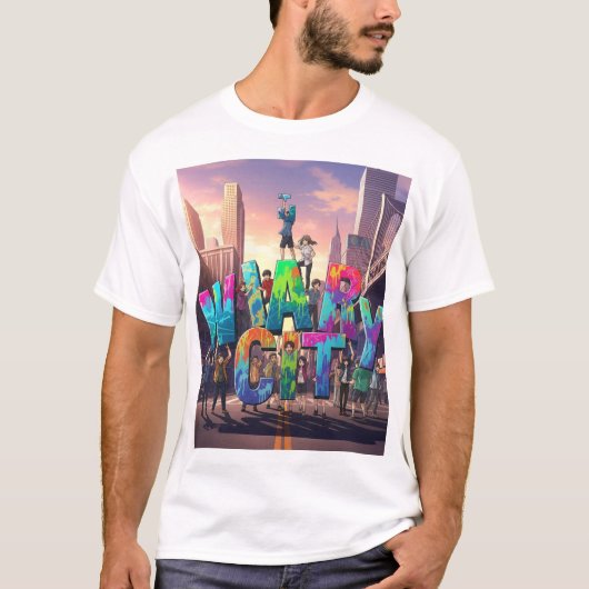 Urban City Graffiti Power Tシャツ (正面)