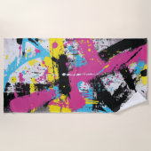Urban Color Splash Abstract Street Art ビーチタオル (正面)
